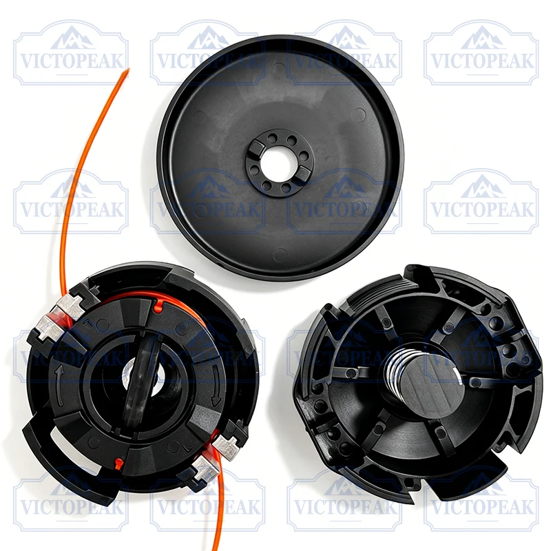 1/4 Stück M10*1,25 mm Rasentrimmerkopf, einfach zu installieren, drehbarer Faden, Rasentrimmer-Ersatzteile, Gartenzubehör – Detail 5