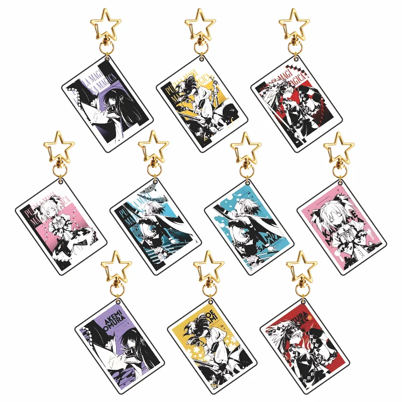 Madoka Magica Homura Akemi Kyoko Sakura Sayaka Miki Acrylic Star Clasp Pendant Bag Charm Cosplay Fan Collectible keychain