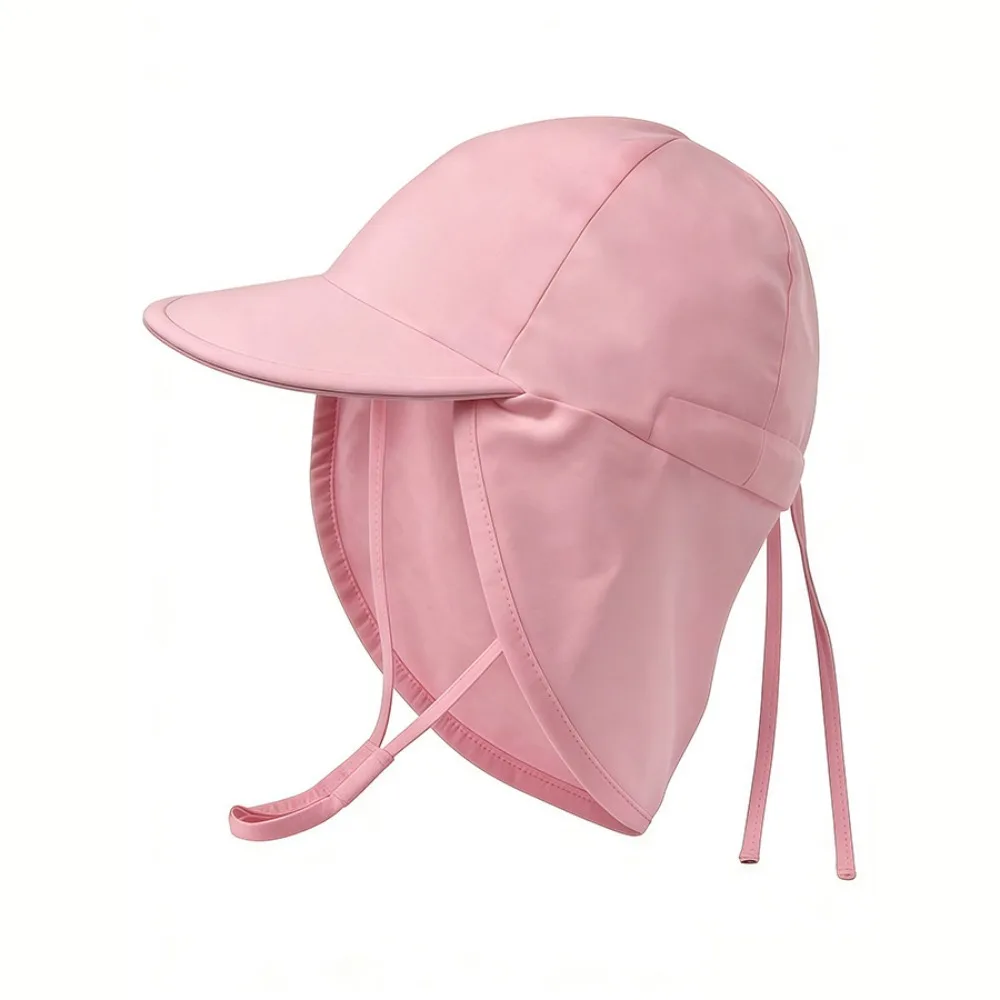 

New Solid Color Sun Protection Hat Shade Protection With Windproof Rope Shawl Hat Children Sun Hat Kid 1-4Y