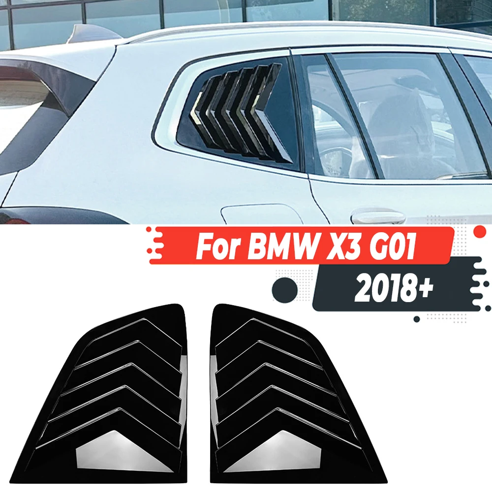 Car Rear Window Shutter Cover Trim Window Louver Side Vent Spoiler Trim For BMW X3 IX3 G01 2018 2019 2020 2021 2022 2023 2024