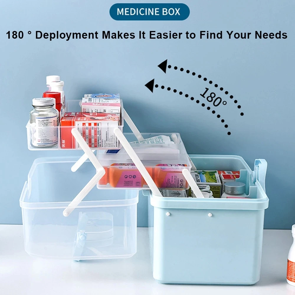 Large Capacity First Aid Kit 3 Layers Pill Cases Medicine аптечка Family Emergency Storage Boxes Organizer With Handle Capacity