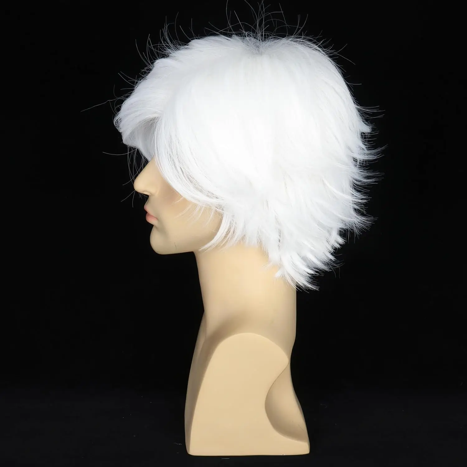 วิกผมคอสเพลย์อนิเมะ ผมยาว ผมสั้น ผมสังเคราะห์ สำหรับฮาโลวีน วิกผมสั้นตรงสีขาว สำหรับคอสเพลย์ฮาโลวีน ผู้ชาย ผู้หญิง