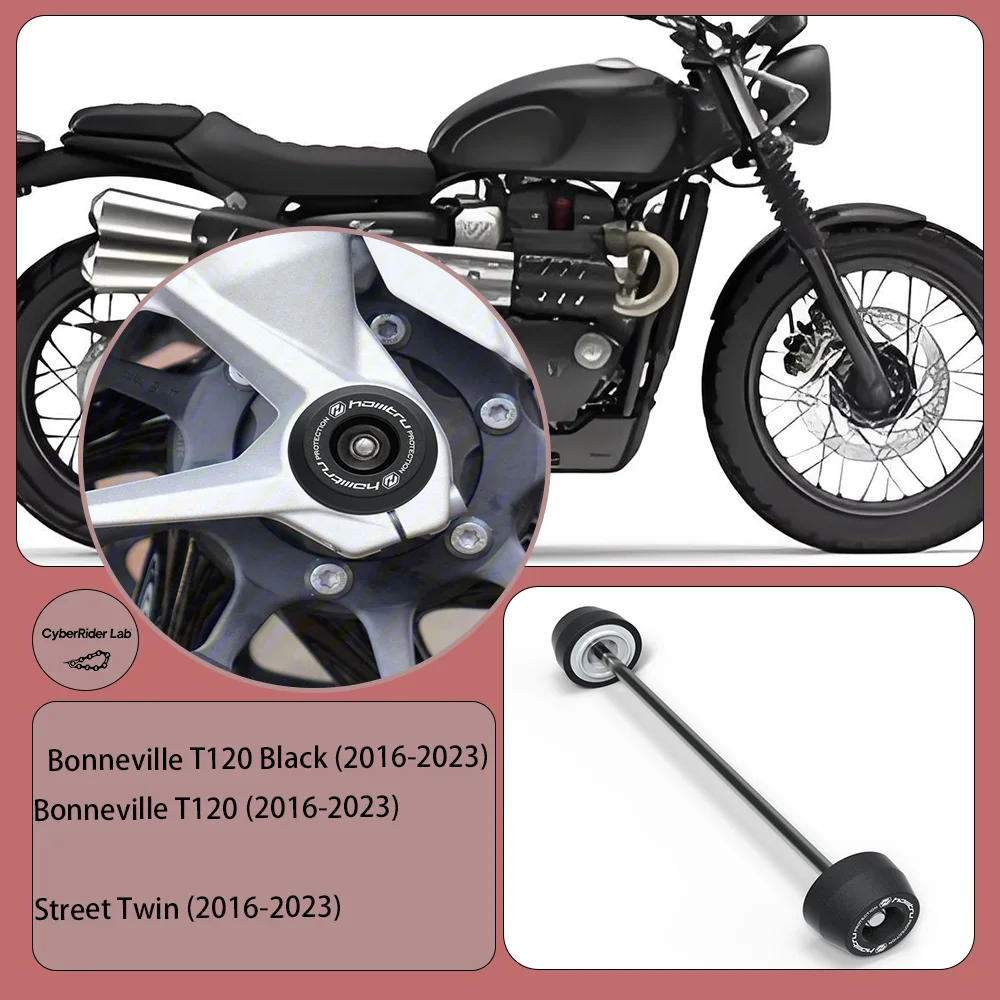 

For Triumph Bonneville T120/Street Twin 2016-2023 Front Rear Wheel Spindle Anti-Crash Protectors Kit