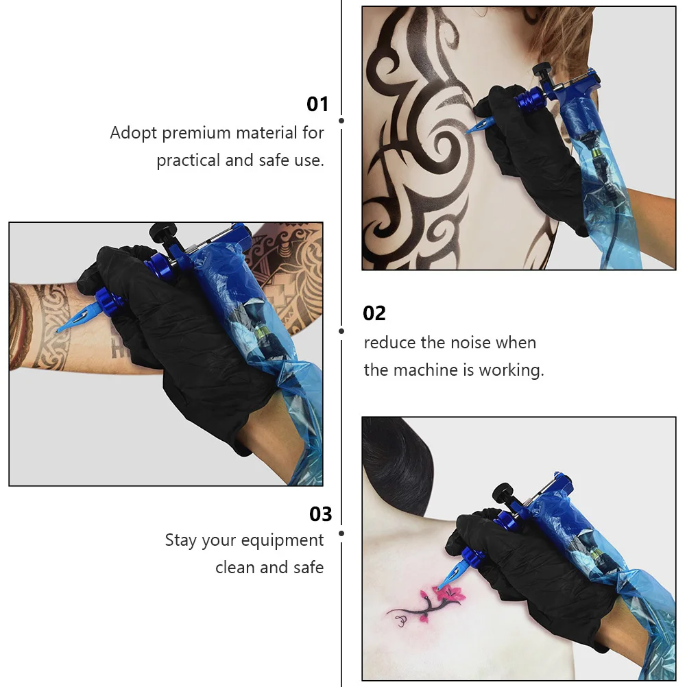 

100Pcs Tattoos Clip Cord Sleeves Bags Disposable Covers Protect Equipment from Dyeing Dirt Dust Noise Reduction