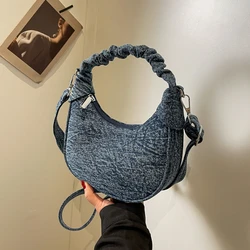 Denim Sewing Thread Women's Shoulder Bags Ladies Bags on Sale 2024 High Quality New Solid Composite Bag Hasp Bolsas Femininas