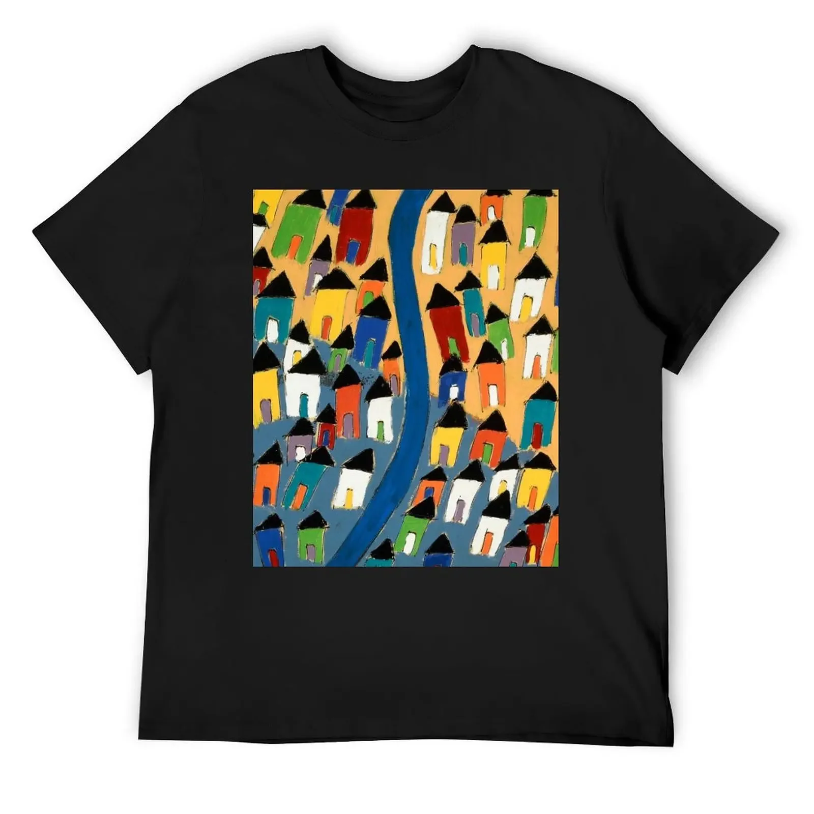 Village of Santorini T-Shirt vintage anime shirt man clothes customs plain t shirts men