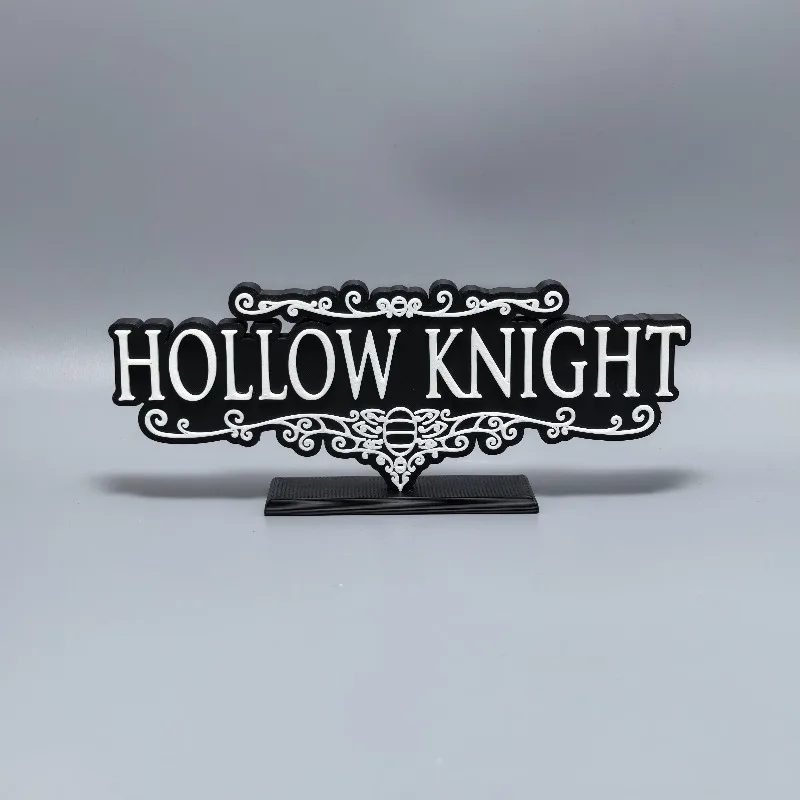 New Hollow Knight: Silksong Logo Stand 3D Font Game Logo Model PLA Material Cosplay Character Exhibition Computer Ornaments Toys