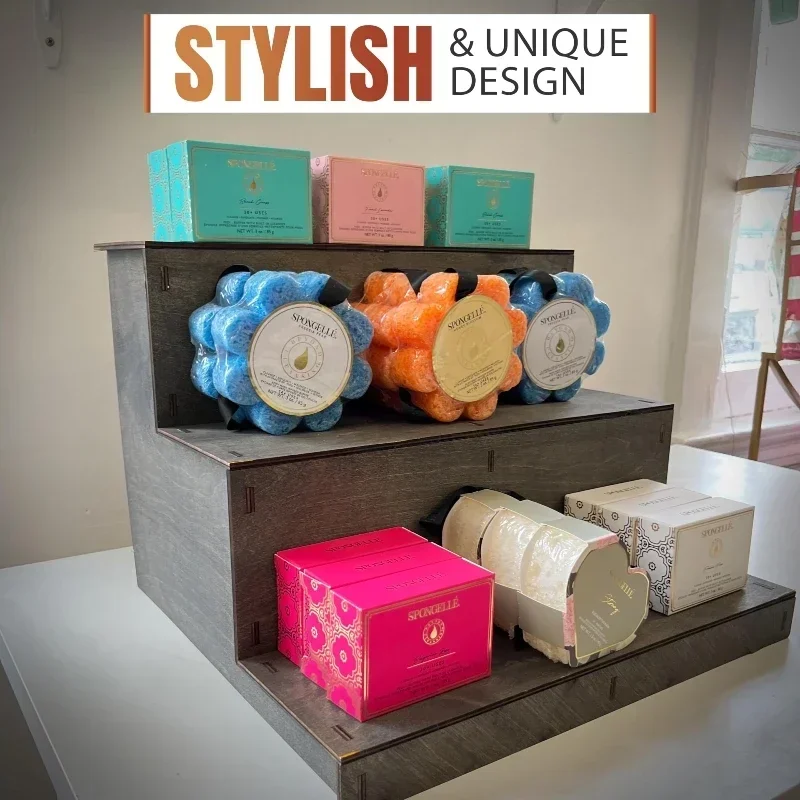 

Трехуровневая подставка для кексов из натурального дерева, легко собираемая многоярусная подставка для кухни, гостиной, хранения цветов, кукол и украшений