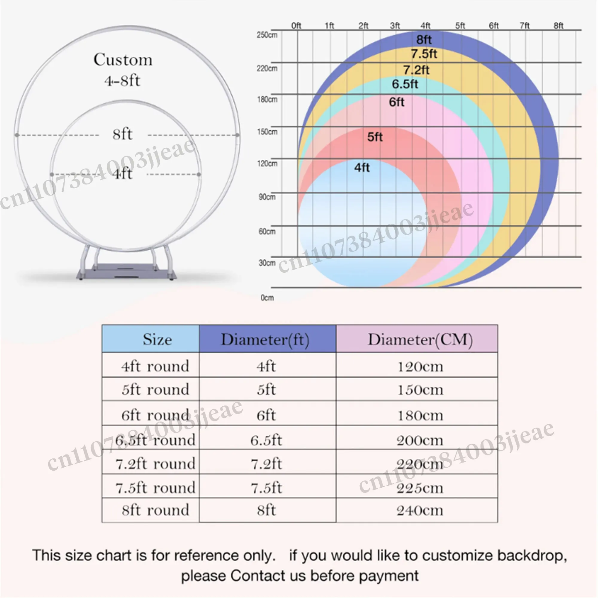 Round Aladdin Jasmine Backdrop Girls Children Birthday Party Circle Cylinder Background Princess Photo Covers Decorations Props view 6