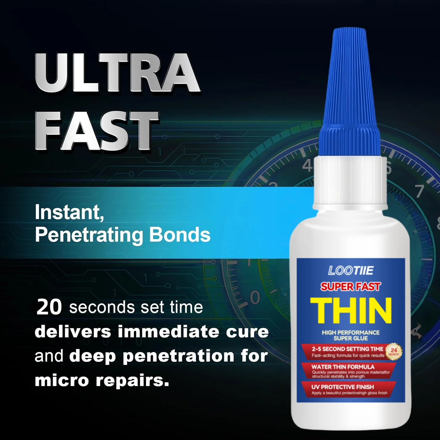 กาวซุปเปอร์อเนกประสงค์ 50 กรัม (1.76 ออนซ์) - กาวแข็งแรงโปร่งใสสําหรับพลาสติก ไม้ โลหะ งานฝีมือและการซ่อมแซม พันธบัตรทันที ฟา