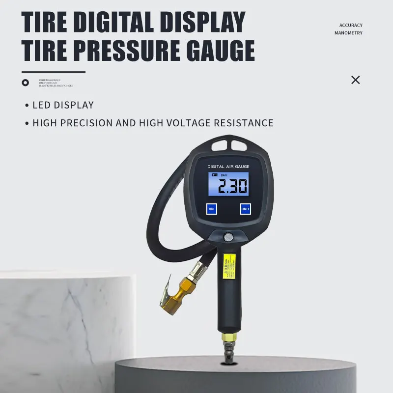 Digital Display Tyre Pressure GaugeHigh Precision Monitoring Inflator GunCar Valve Valve Universal Repair Tool BW-L01/BW-001