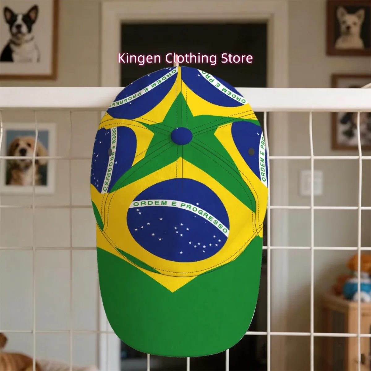 A Baseball Cap Featuring a Design of The Brazilian Flag, Perfect As a Christmas Present Or for Anniversaries. It'S Suitable for