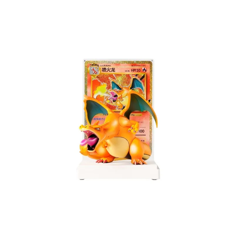 Pokémon 30th Anniversary Charizard Sammlerfigur Geschenkset enthält 1 übergroße Charizard-Karte und Edelsteintasche auf Lager