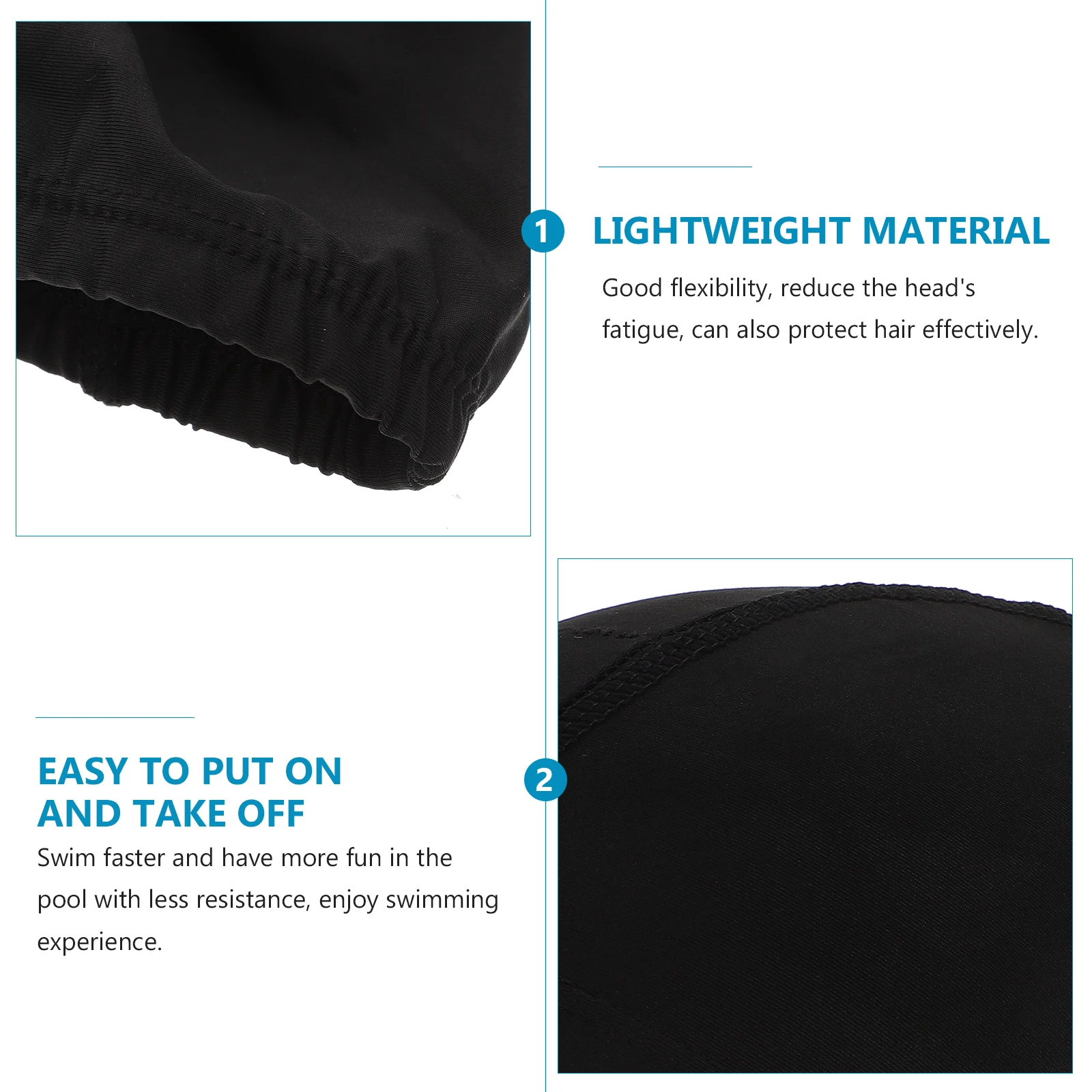 

2pcs Swimming Caps Polyester Lightweight Durable Skin-Friendly Comfort Fit For Adults Kids Pool Swim Activities Synchronized