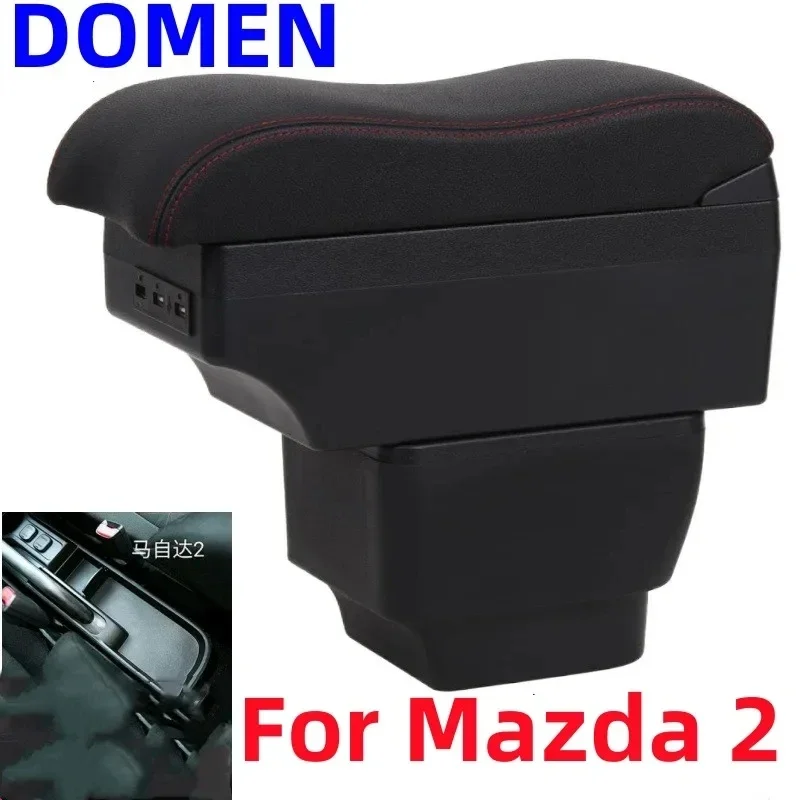 

NEW For MAZDA 2 Armrest For MAZDA 2 Demio Car Armrest box Retrofit parts Storage box Car Accessories with USB