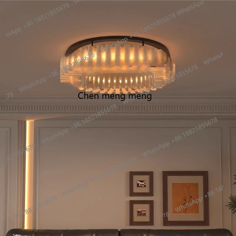 

Living room ceiling French antique style bedroom study retro cream style round art R