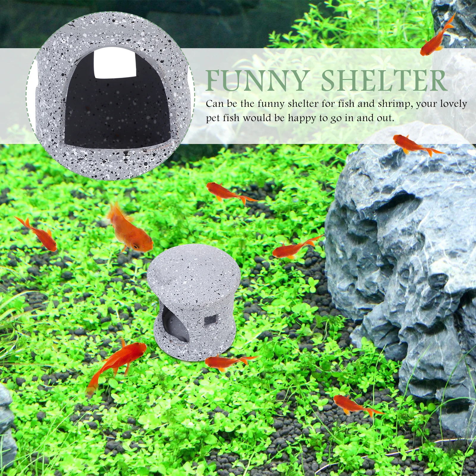 

Aquarium Fish Hiding Cave Ceramic Shrimp Breeding Pot Tank Decor Sturdy Non-Polluting Ornament for Freshwater Aquarium