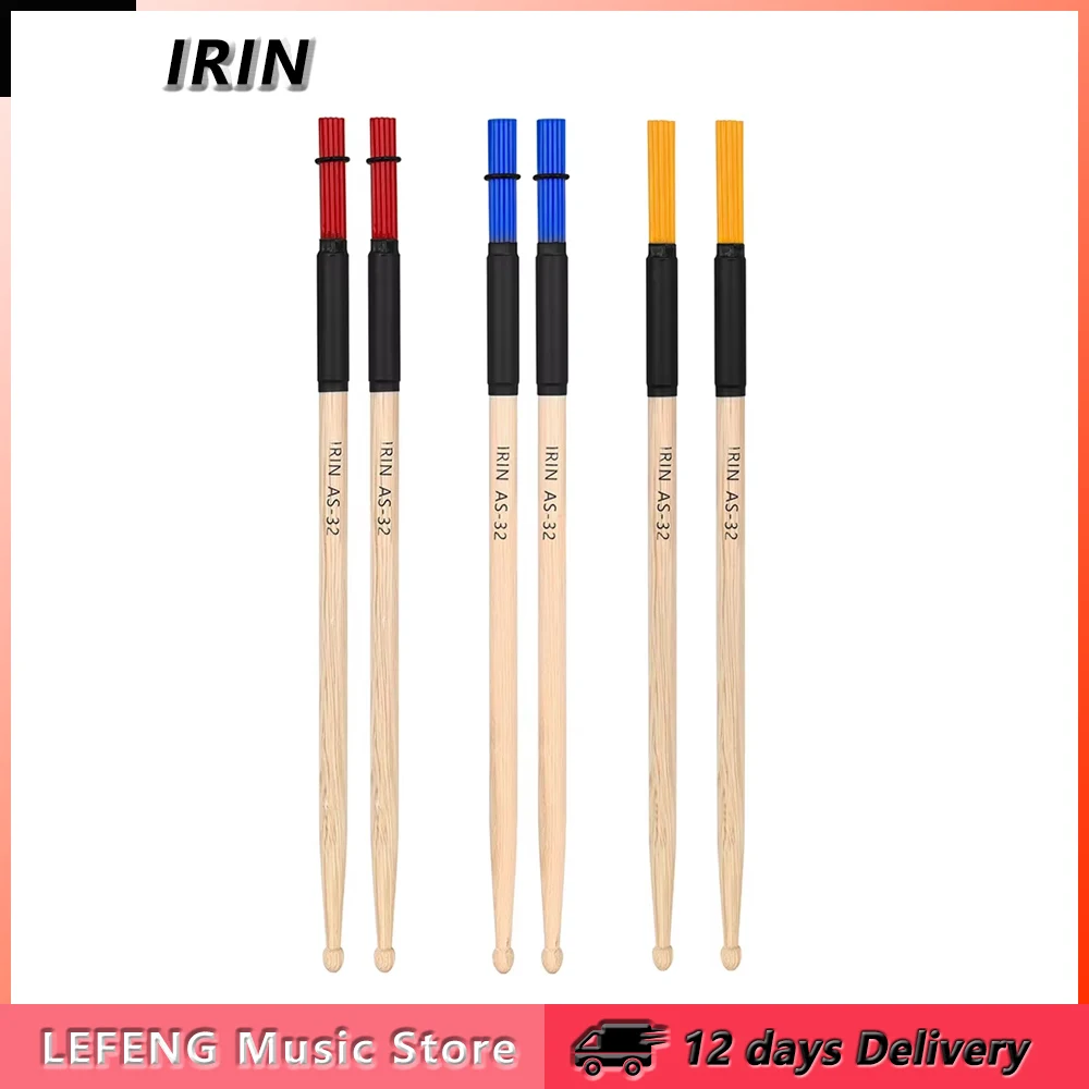 IRIN AS-32 Drum Sticks Brush Maple Drum Sticks Drumsticks Nylon Drum Brush Professional Percussion Instrument Parts Accessories