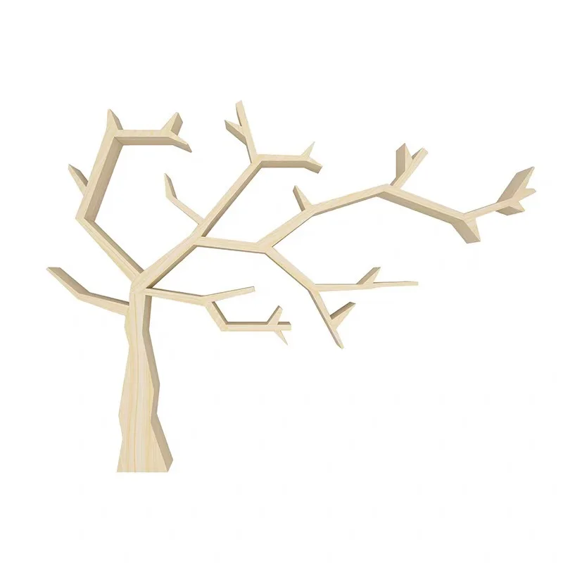 

Simple solid wood tree bookshelf office living room sofa creative wall floor tree trunk shelf decorative shelf