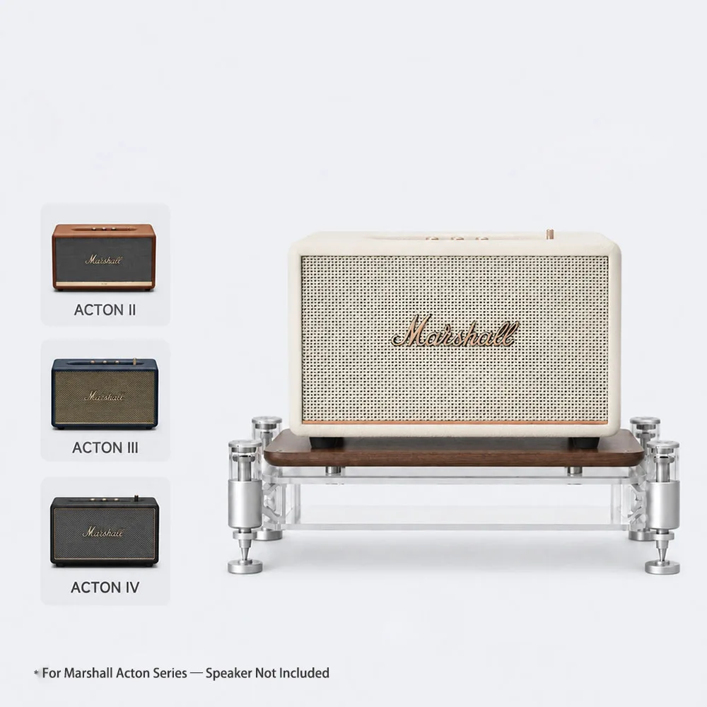 Magnetic Speaker Stand for Marshall Acton Kilburn, Levitation Floating Base, Black Walnut Aluminum Acrylic, Anti-Vibration​