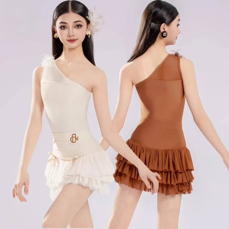 Girls Latin Dance Dress Kids Practice Outfit Spring Summer New Arrival Fashion Performance Costume Children Latin Dancewear Set