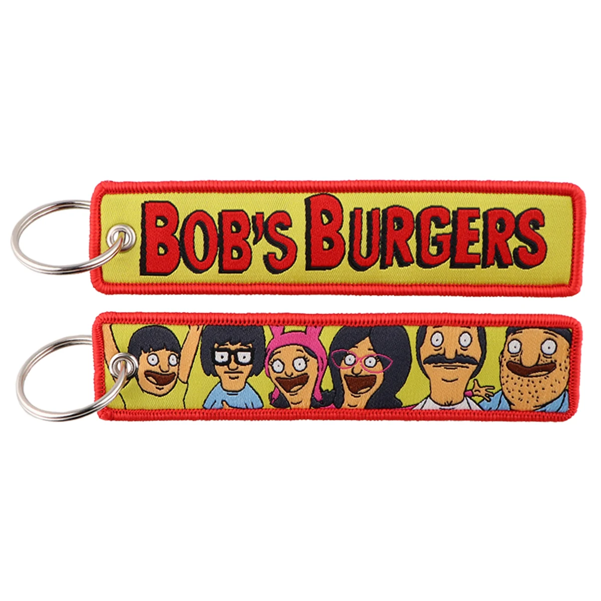 Cartoon Key Chain for Men Women Embroidery Key Fobs Holder Cute Oil Painting Key Tag Key Ring Fashion Accessories Gifts