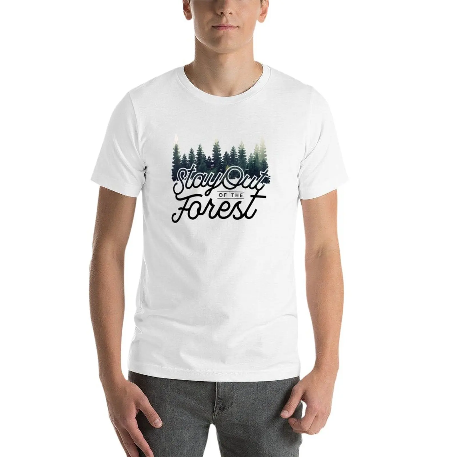 Typography - Stay Out of the Forest MFM Quote T-Shirt man t shirt cotton high quality man t shirt cotton T-Shirt #3