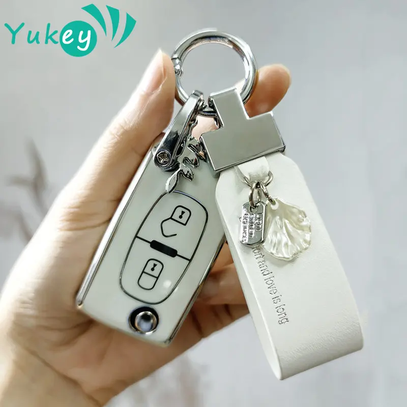 TPU Car Key Remote 2 3 Buttons Flip Key Shell Case For Peugeot 308 207 307 3008 5008 807 For Citroen C2 C3 C4 C5 C6 C8 Keychain