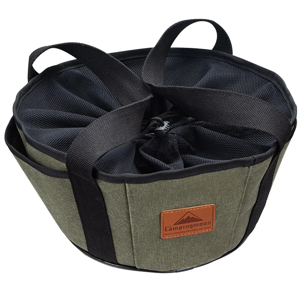 

Handbags Storage Portable Organizer Holder Pot Pouch 33X33X15CM Canvas Dark Green Travel