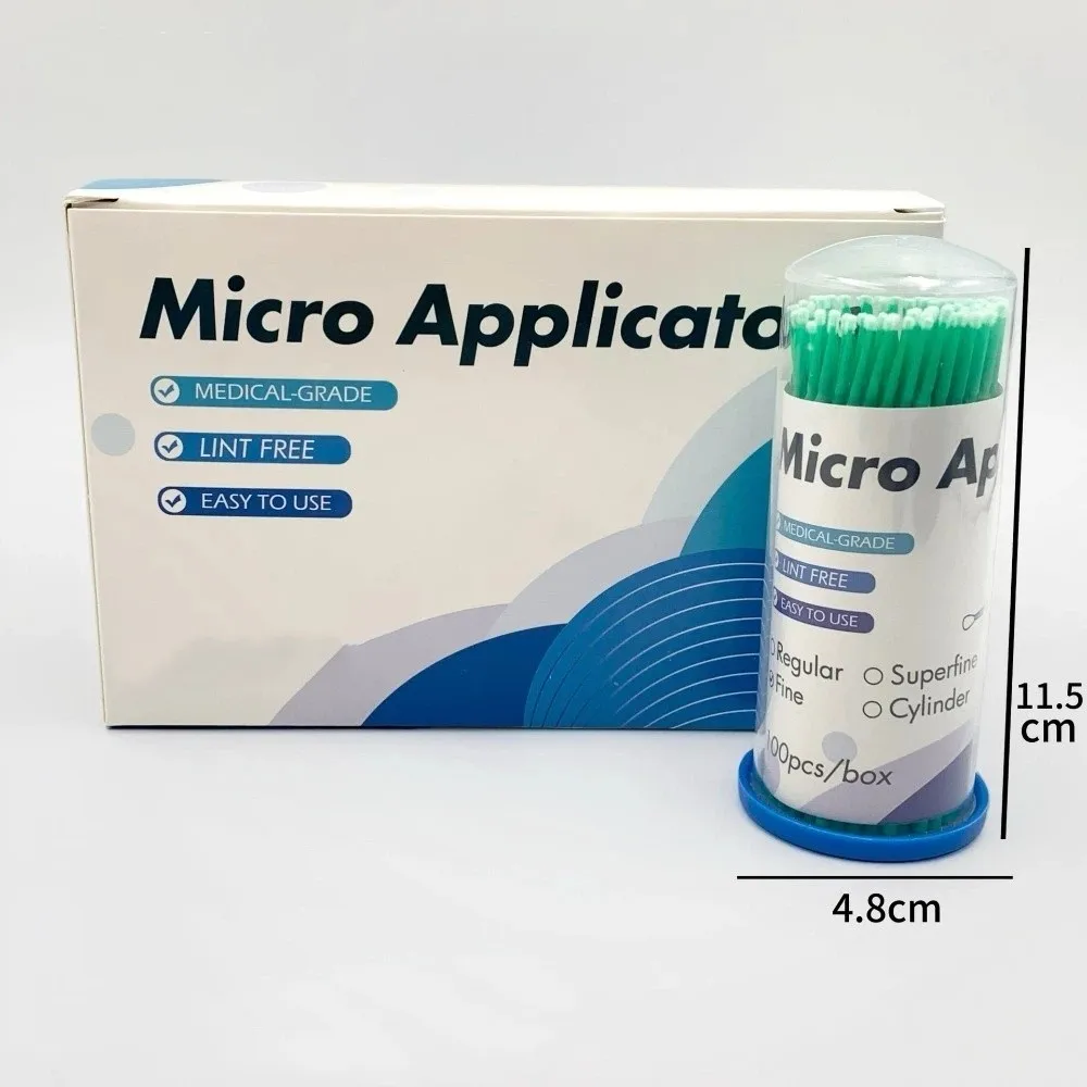 100Pcs/Box Disposable Micro Brushes Applicators Professional Micro Size Dental Micro Brush Applicators Extension Tool