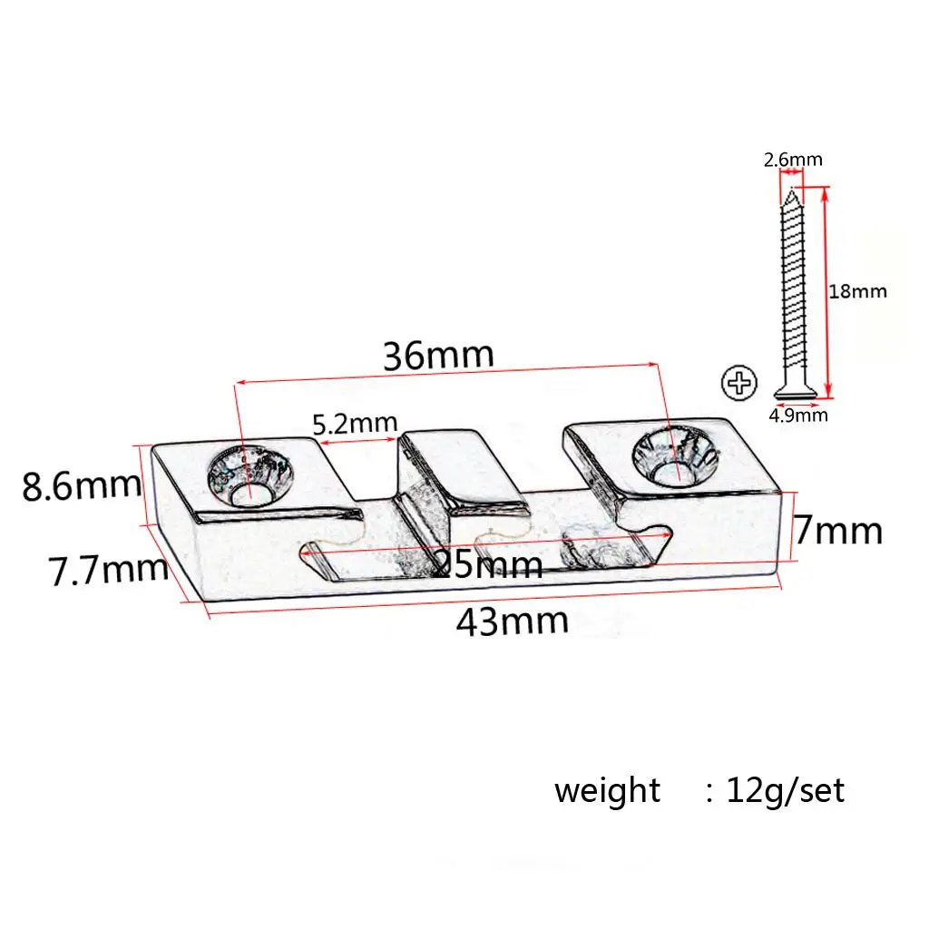 Guitar Accessories Zinc Alloy Roller String Tree Guide Mount for Bass 3 String Cigar Box Guitar Supplies