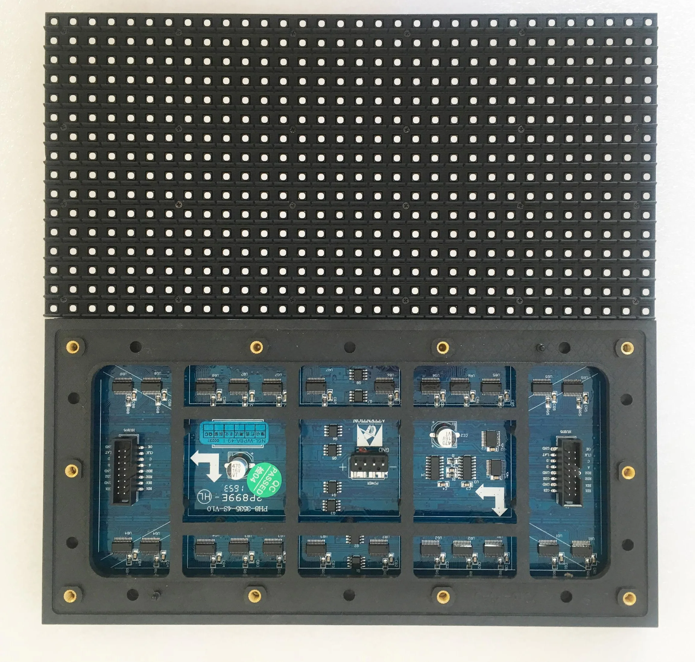 Módulo de exibição led p8 externo 32x16 pixels 128x256 para tela led de publicidade externa