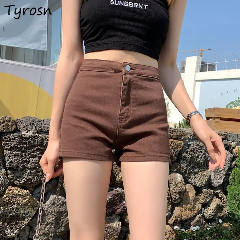 

Denim Shorts Women Students Tender High Waist Solid Fashion Summer Sexy All-match Straight Leisure Streetwear Hot Korean Style