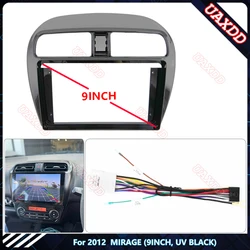 For 2012 MIRAGE 9INCH UV BLACK car DVD Radio Android Stereo audio screen multimedia video player navigation Harness cables frame