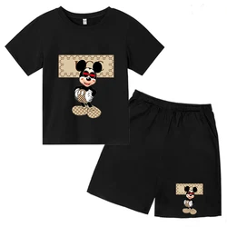 Camiseta con estampado de Anime para niños y niñas, top encantador y pantalones cortos, de 2P ropa bonita, conjunto informal deportivo para correr, regalo de 3-12 años