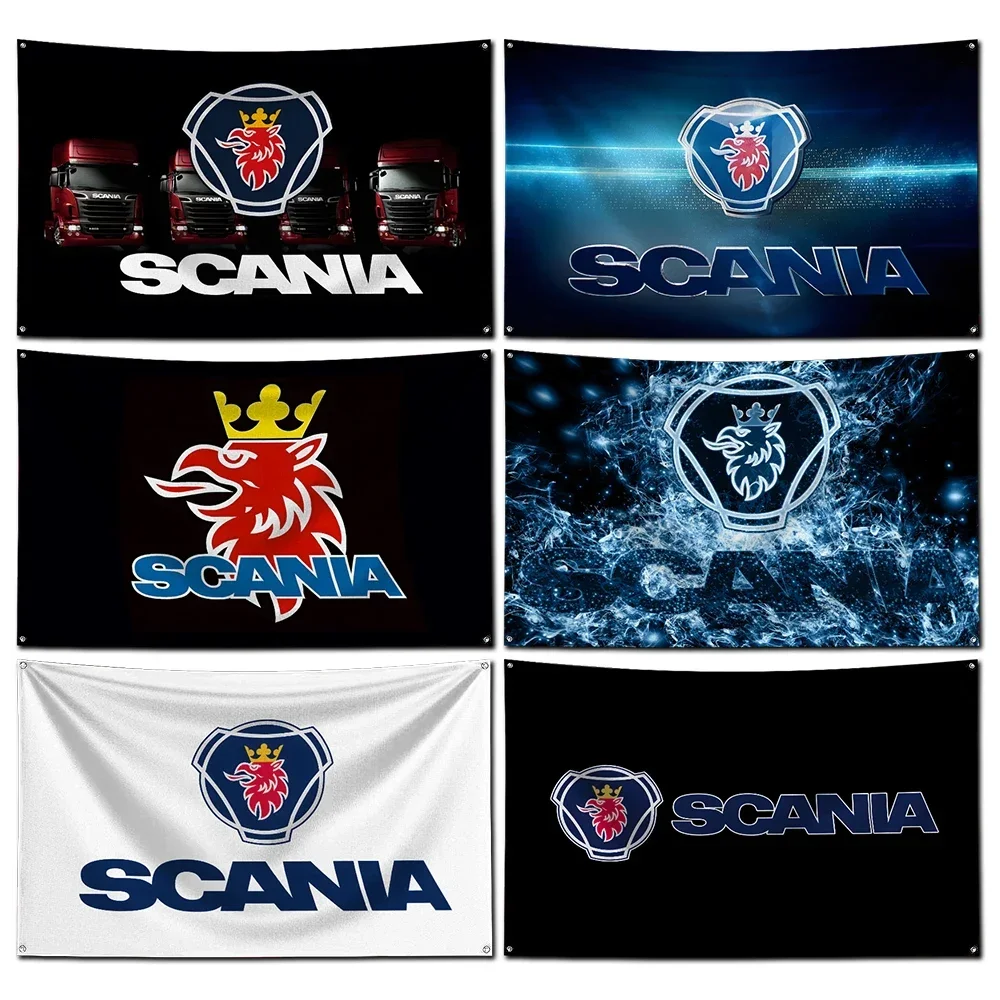 3x5 Ft Scanias Car Flag Polyester Digital Printing Banner For Garage or Out door Decoration