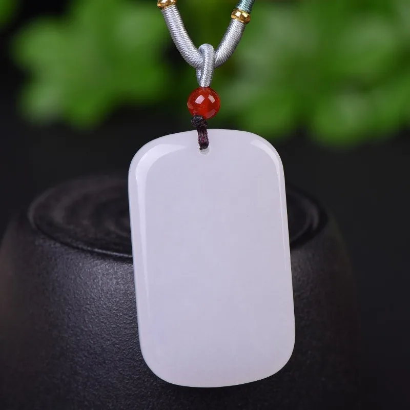 

Boutique white gold silk jade Ping An pendant pendant