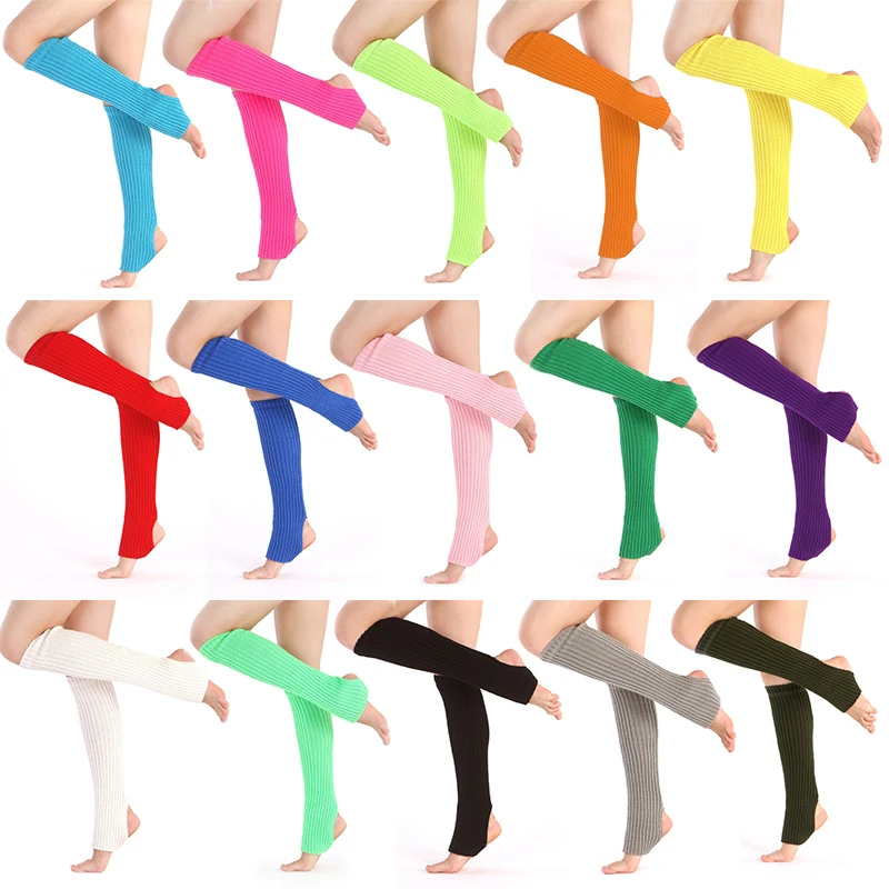 Adulto das crianças aquecedores de perna de malha esportes de proteção lã ballet pernas capa yoga dança latina pé quente lolita meias
