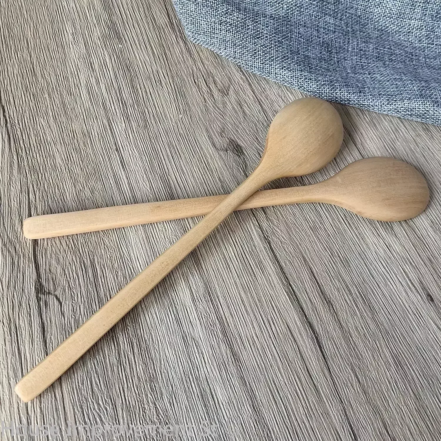 9inch 6PCS Set Natural Wooden Spoon Set Mixing Stirring Coffee Spoon Japanese-Style Long Handle Mixing Spoon Kitchen Utensil