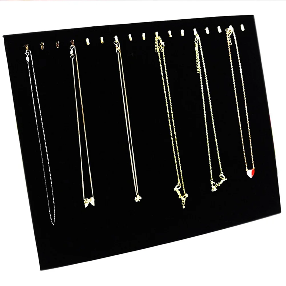1 pz nero imbottito cavalletto collana rack espositore in fibra di legno gioielli organizzatore braccialetto pendente supporto gioielli rack