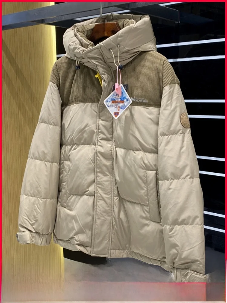 

Men's Outdoor Casual Hooded down Jaet Du down Filling Warm Reflective Winter Thiened Polyester Fiber Zipper Sle