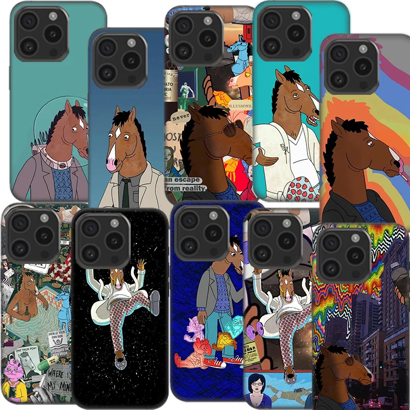 Cartoon B-BoJack Horsemans Clear Phone Case For Aplee iPhone 12 13 Mini 14+ 15 Plus 16 Pro Max Cover 11 Pro X XS Max Coque Hard