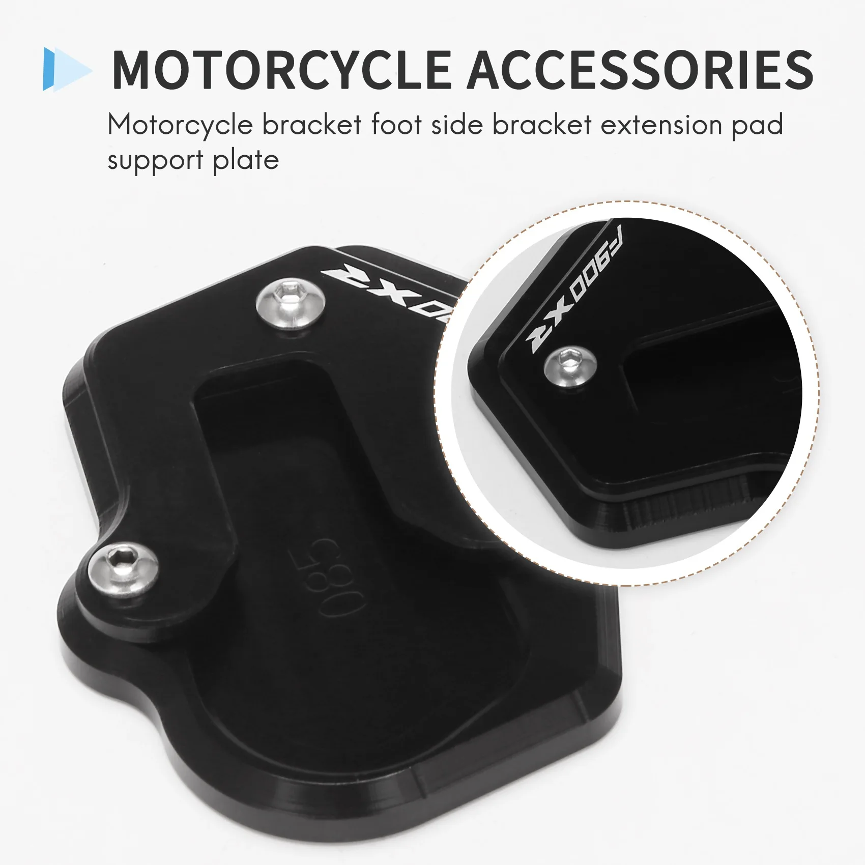 Piastra di supporto per Pad di prolunga per cavalletto laterale per cavalletto per moto per F900XR F900 XR F 900XR 2020 (nero)