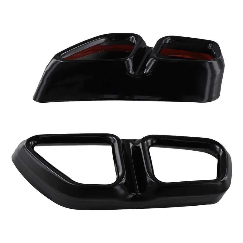 1 Pair Car Tail Exhaust Pipe Outlet Muffler Pipe Cover Decorative Tail Throat Frame For BMW 5 Series G30 G38 2018 - 2022