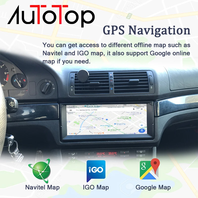 AUTOTOP 차량용 멀티미디어 플레이어, 안드로이드 10 카플레이, BMW 5 E39 1995-2003, 2 Din 오토라디오 RDS DSP GPS 네비게이션, BT Wifi, 10.25 인치