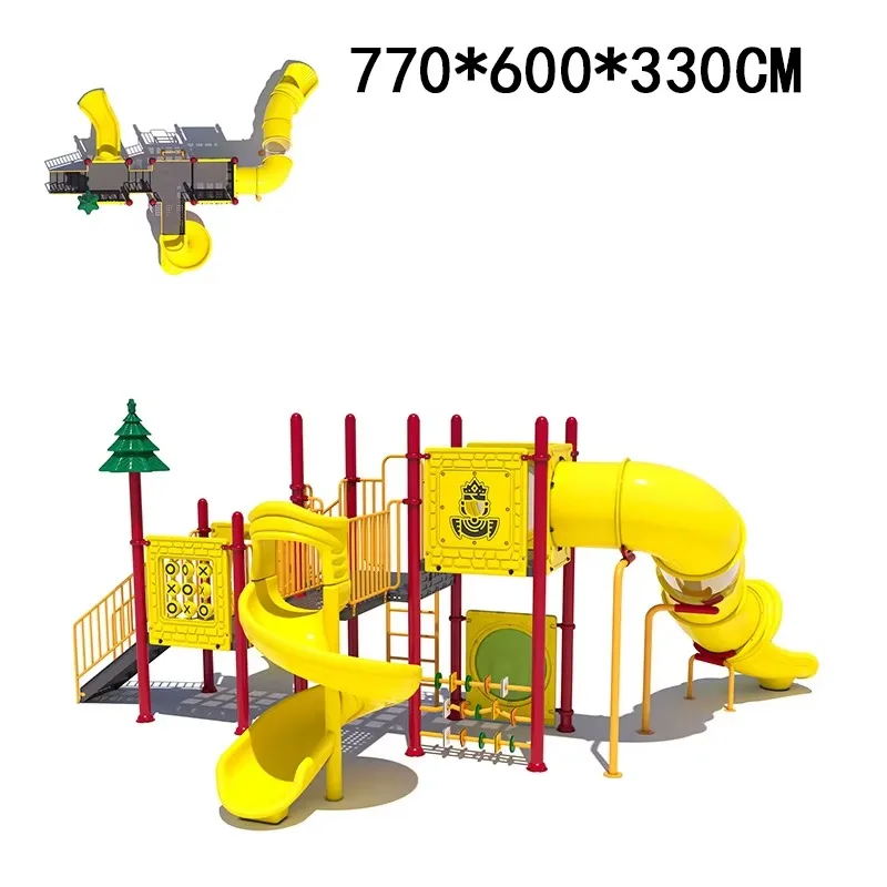 Large Outdoor Amusement Equipment Playground Plastic Water Slide 20 Kids Capacity  for Water Parks or Park