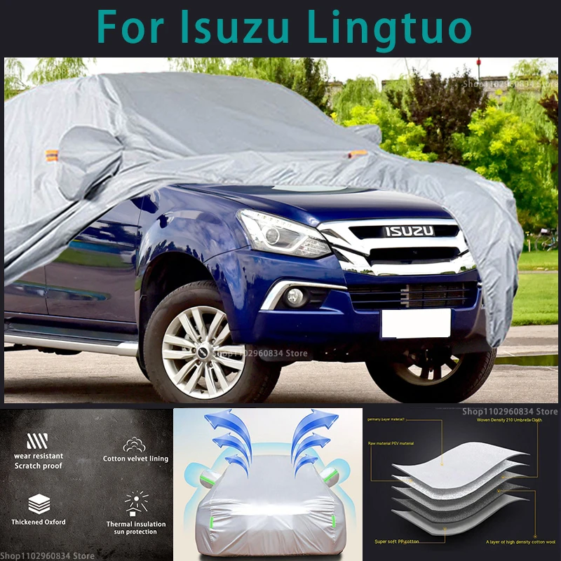 For ISUZU Lingtuo Waterproof Full Car Covers Outdoor Sun uv protection Dust Rain Snow Protective Auto Protective pickup cover