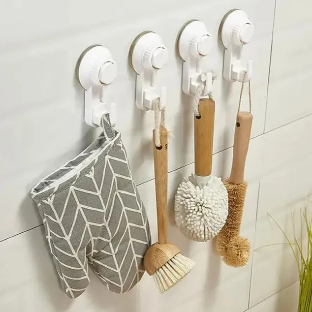 

Крючки для ванной комнаты и кухни, прочный крючок на присоске, крючок на присоске без перфорации, бытовые крючки для двери, стеллаж для хранения, 2 шт.