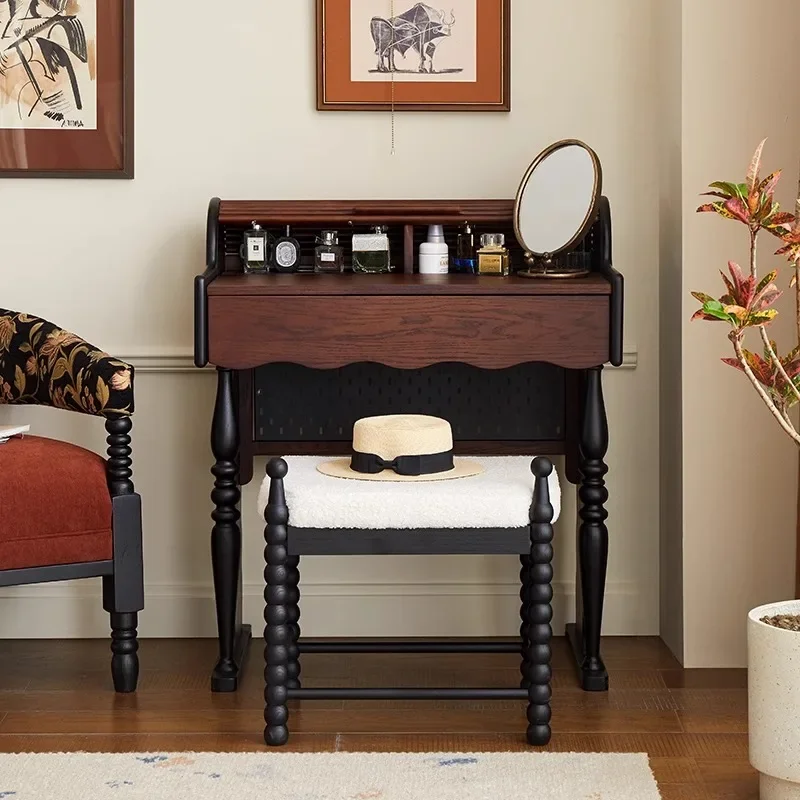 

Зеркальные ящики для хранения туалетный столик из дерева для женщин, маленький компактный роскошный роскошный скандинавский туалетный столик для макияжа, уникальная мебель Penteadeira