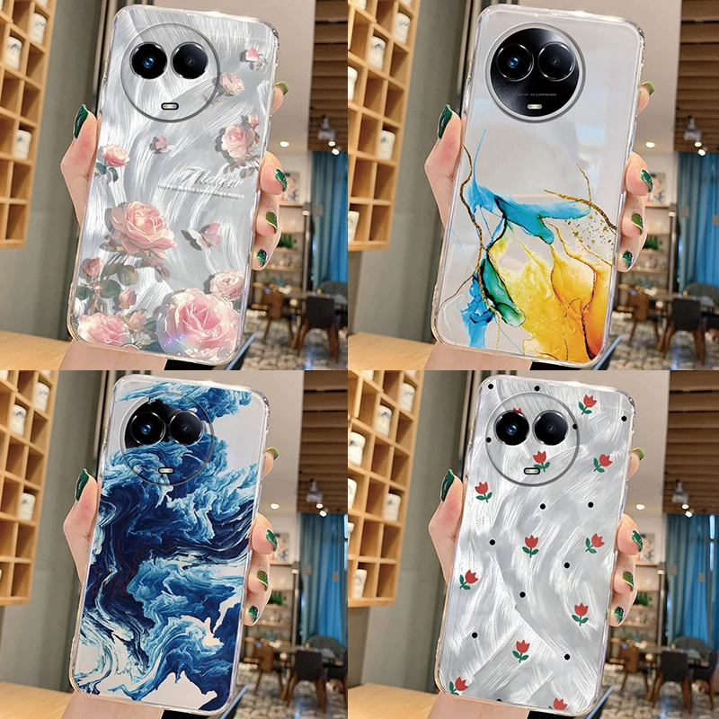 Realme 9 10 Pro Plus 11x12 12 12x13 13 13 Pro 5G Pirme 60x C35 C55 C65 C67 GT Neo2 GT Master Silvery Clear 휴대폰 케이스